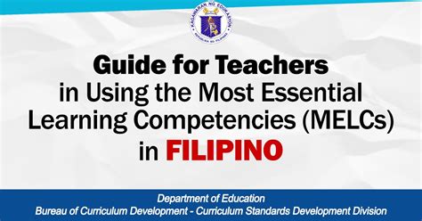 TEACHER'S GUIDE in Using MELCs in FILIPINO for .
